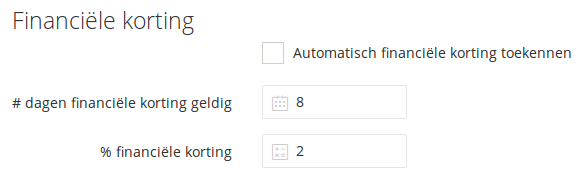 Financiële korting instellingen